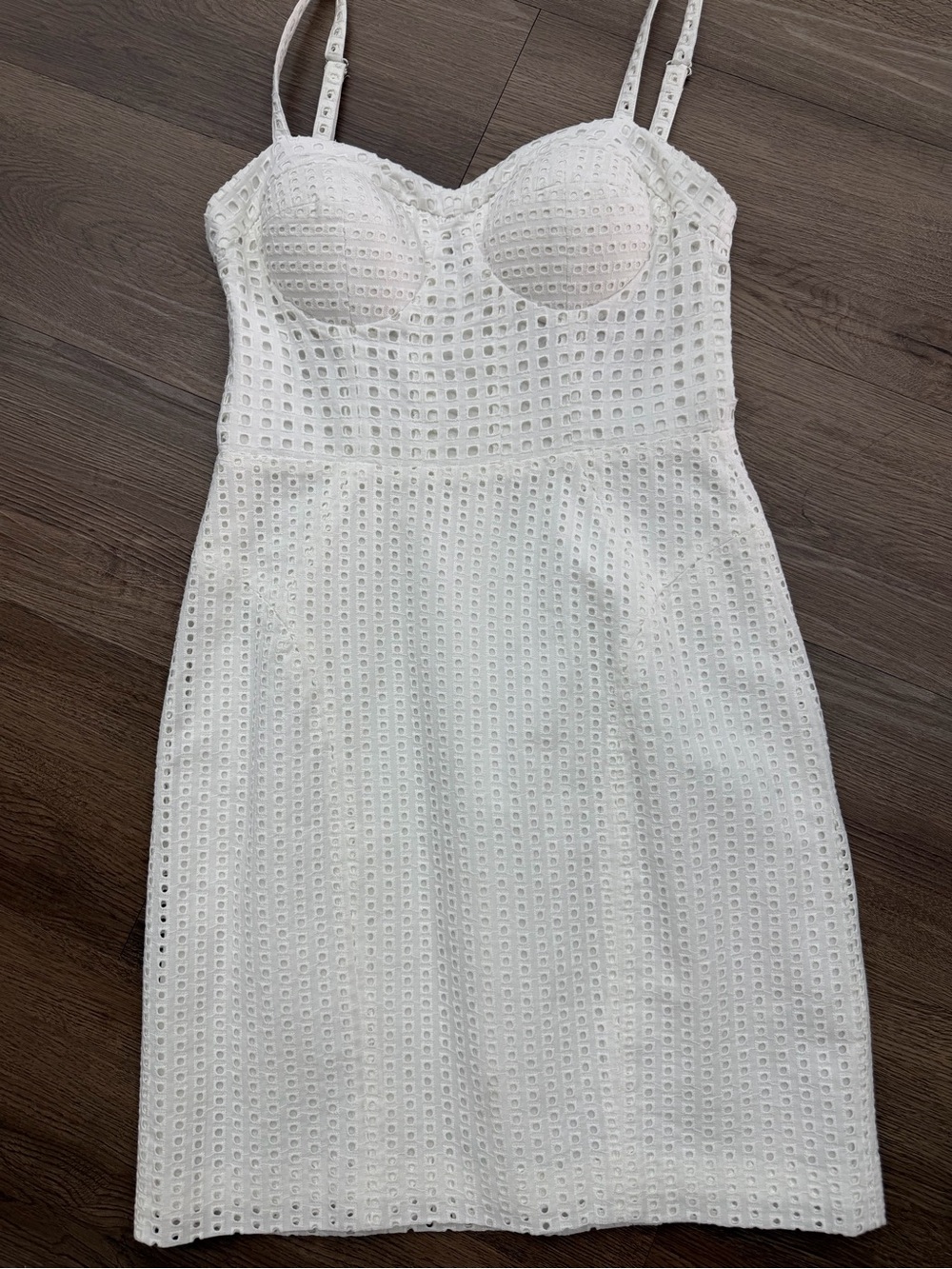 Rebecca Minkoff Claudia White Eyelet Bustier Mini Dress Sz 0